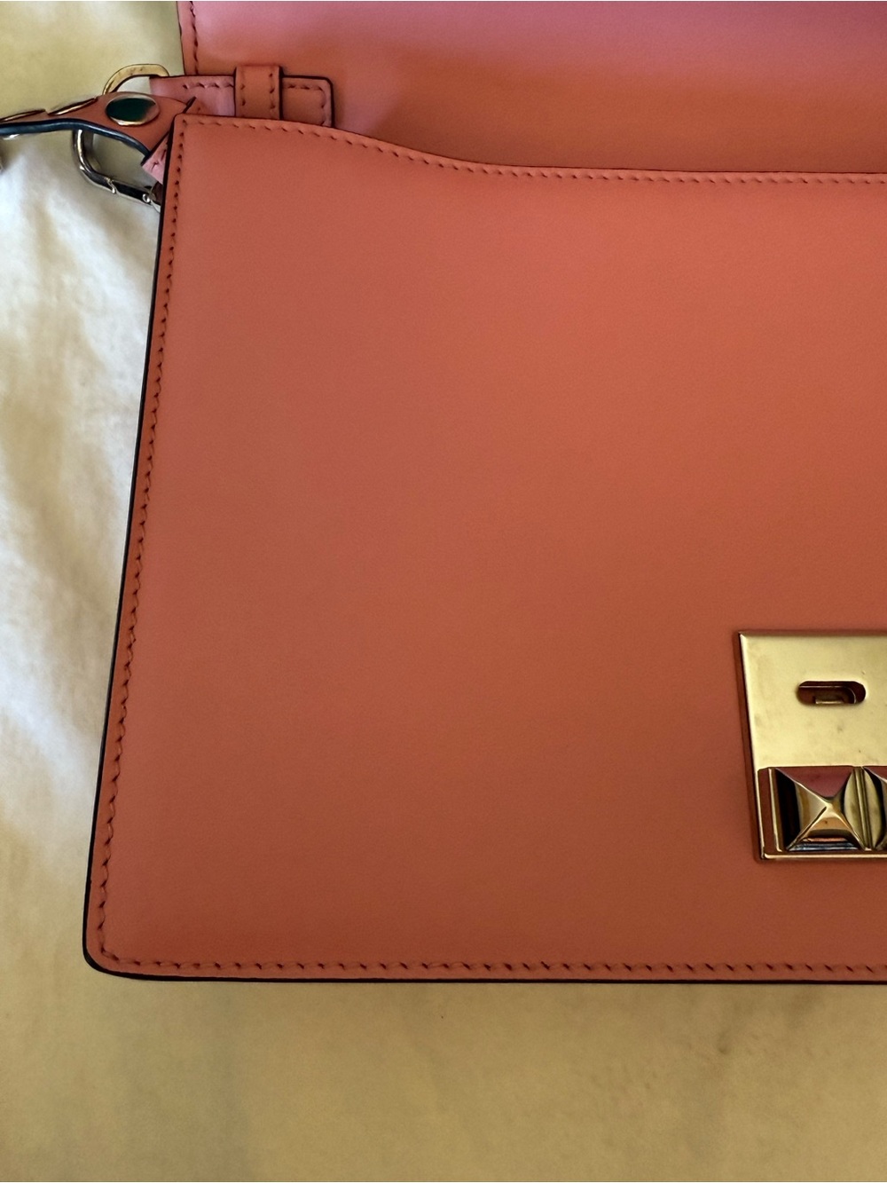 Prada Elektra 1BD120 Pink Studded Flap Shoulder Bag - Picture 10 of 16